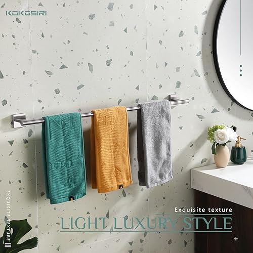 Miniatura 3 de KOKOSIRI Toalleros de 32 pulgadas, toalleros para baño, baño, soporte para papel higiénico, soporte para rollo de papel higiénico, níquel cepillado