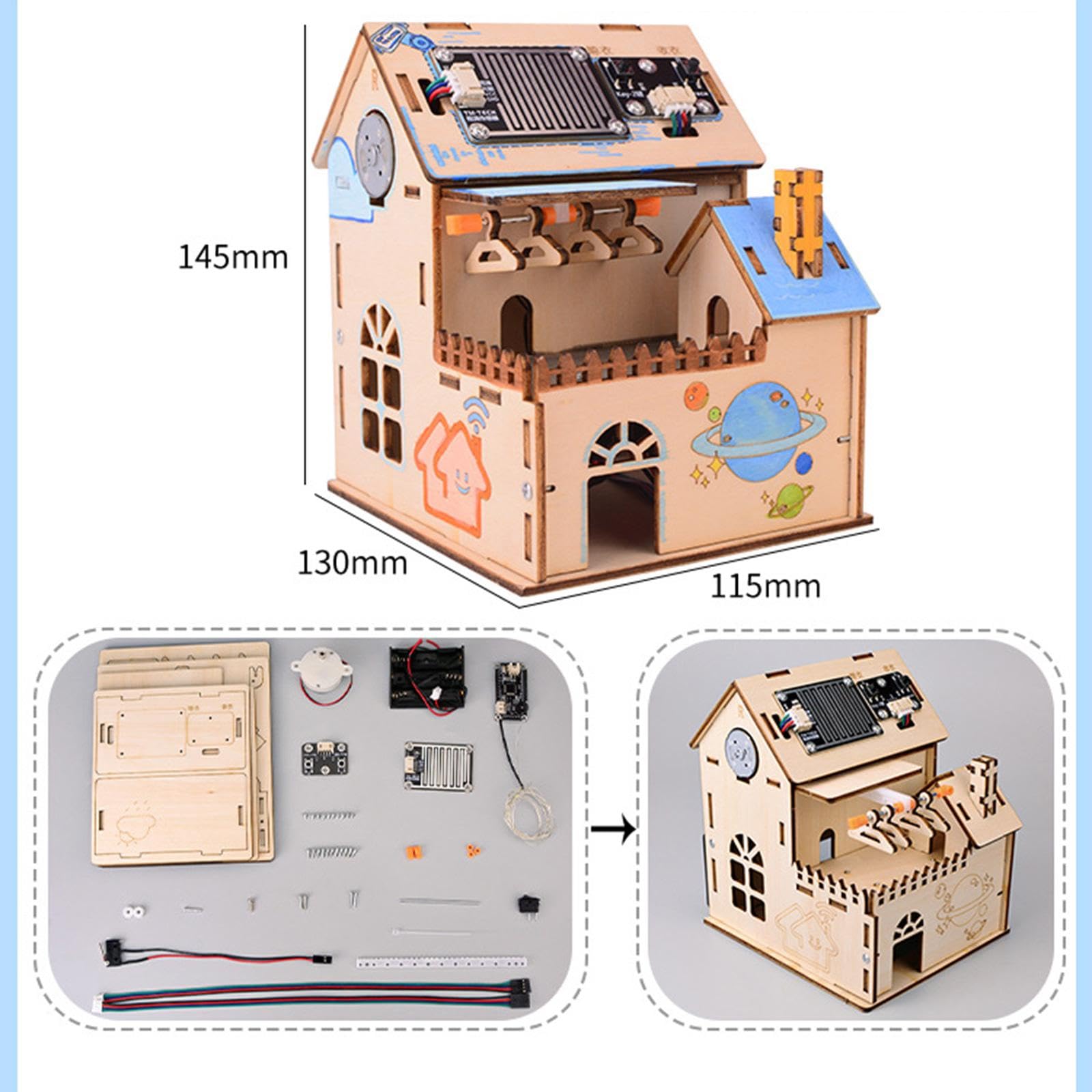 Kit electrónico de Bricolaje para el hogar con tendedero Inteligente, Material didáctico de fácil Montaje para niños de 6 años en adelante, niñas y