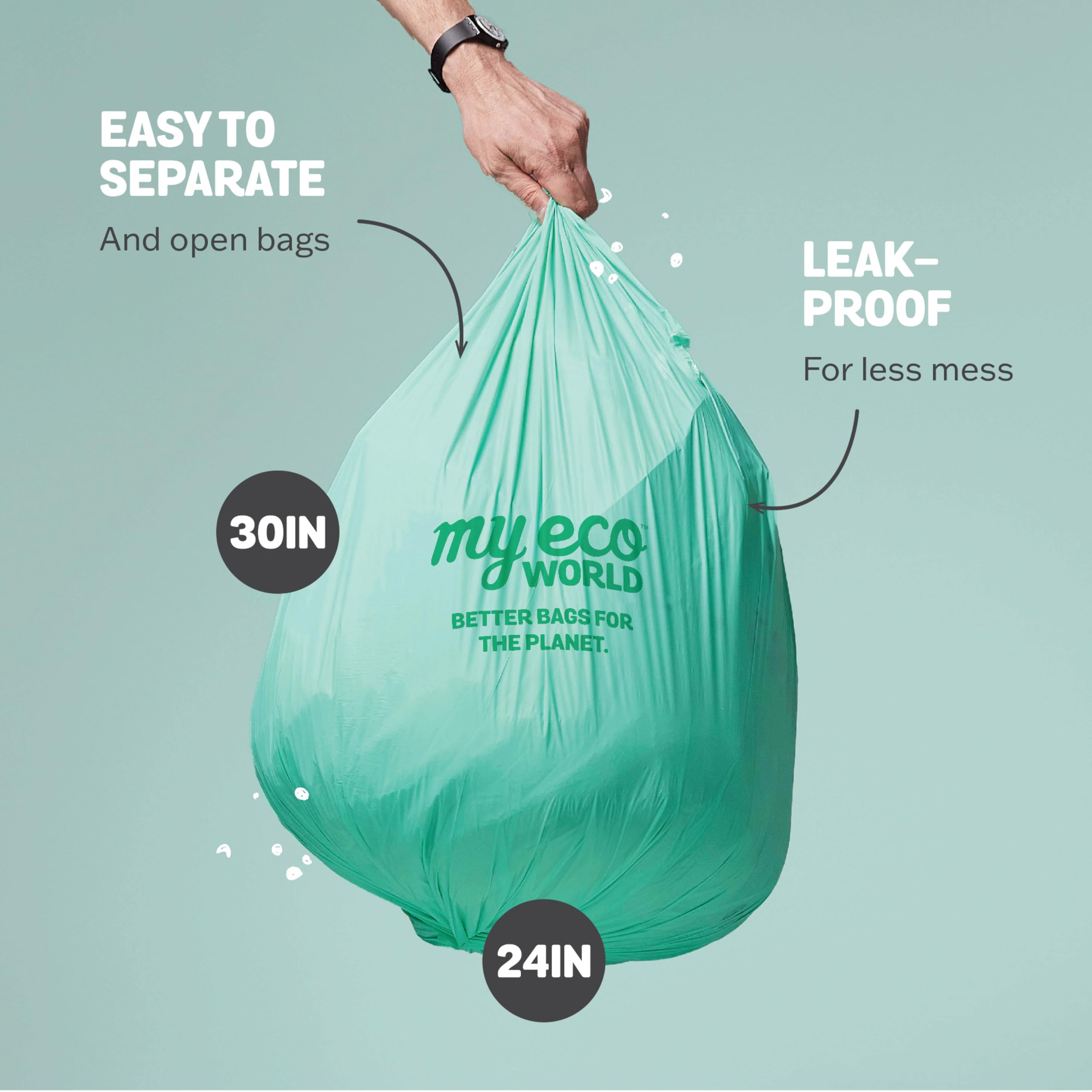 Bolsa compostable para residuos de alimentos, 48 unidades, 100% compostable con certificación BPI, cumple con AS5810 y EN13432, grande, 13 galones, súper fuerte, impermeable, sin perfume,