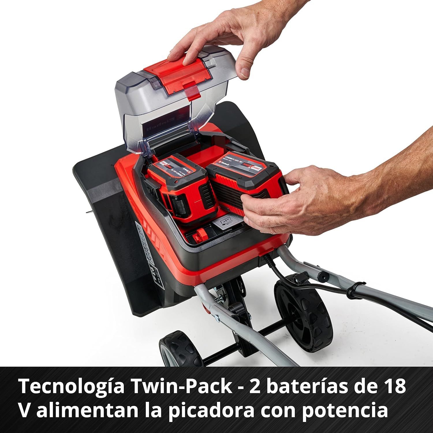 Einhell Aradora inalámbrica- GE-CR 30 Li Power X-Change - Iones de Litio de 36 V, Interruptor de Seguridad de 2 Puntos, Mango Plegable, Ruedas de Transporte, suministrado sin batería ni Cargador