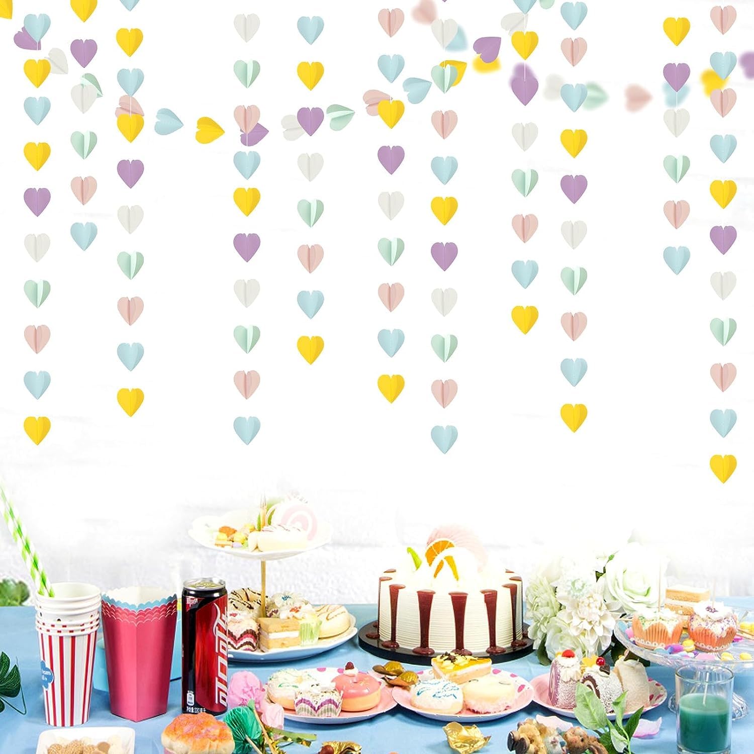 Rainbow Mexican-Theme Party-Decorations Streamers Garland - 157Ft Colorful Birthday Supplies Four-Leaf Clover Hanging Banner,Hot Pink Orange Green Yellow Purple Blue Summer Baby Shower Decor Hugtmr - View #8