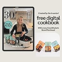 Vista 4 de Juego de 2 divisores de olla de cocción lenta de 6 cuartos de galón rojos y azules, insertos de silicona reutilizables, antiadherentes y resistentes