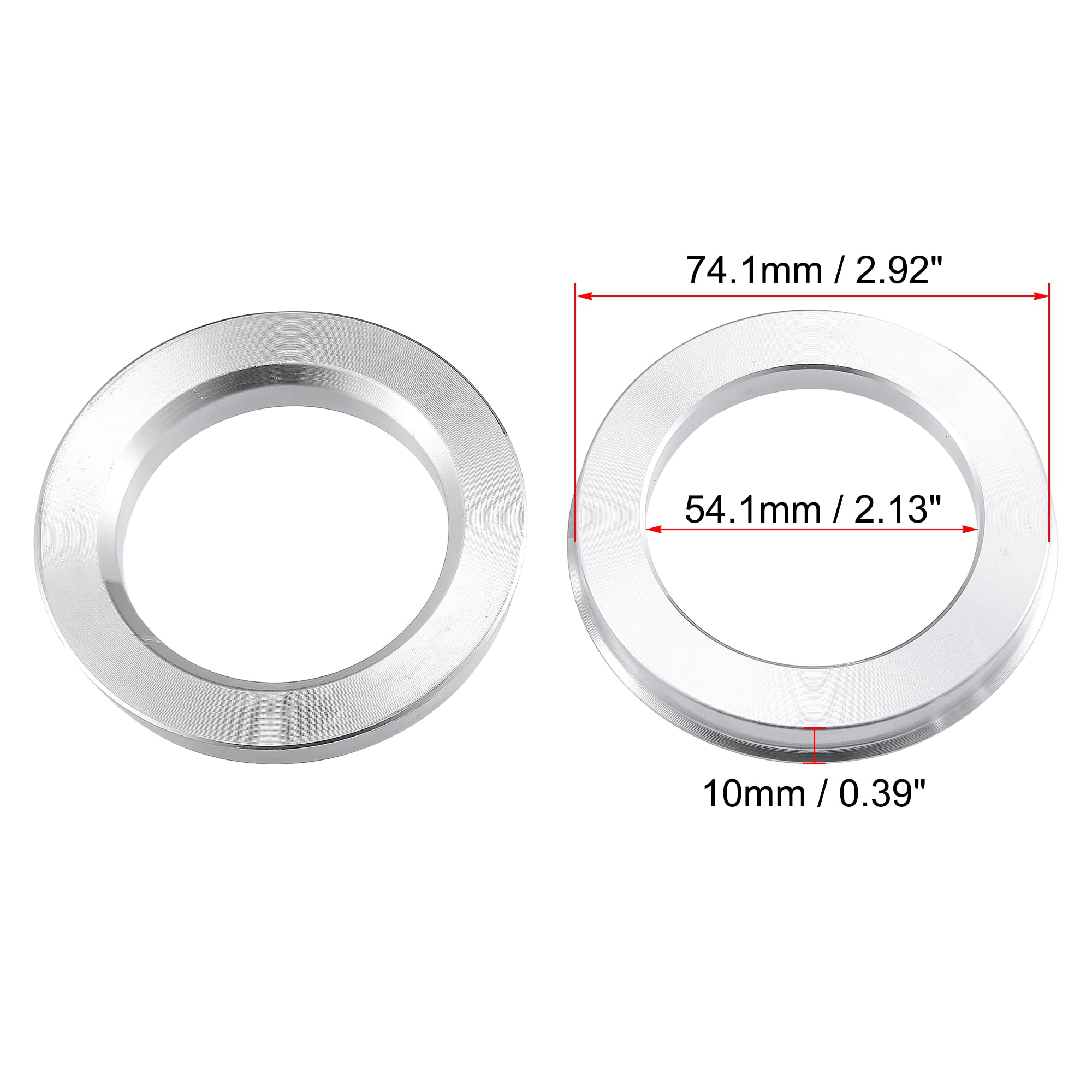 Zentrierringe 74,1 mm bis Innendurchmesser 57, 60, 63,4 68, Aluminium-Autoreifen-Zentriernaben-Zentrierringe Radbohrungs-Mittenabstandshalter(4pcs 74.1 to 54.1mm)