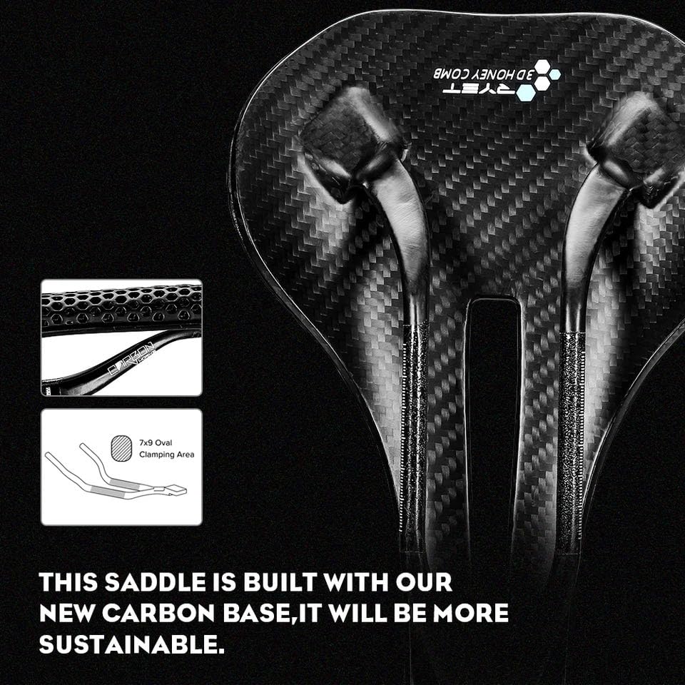 Amazon | 3Dプリント フルカーボンファイバーバイクサドル 通気性/防水
