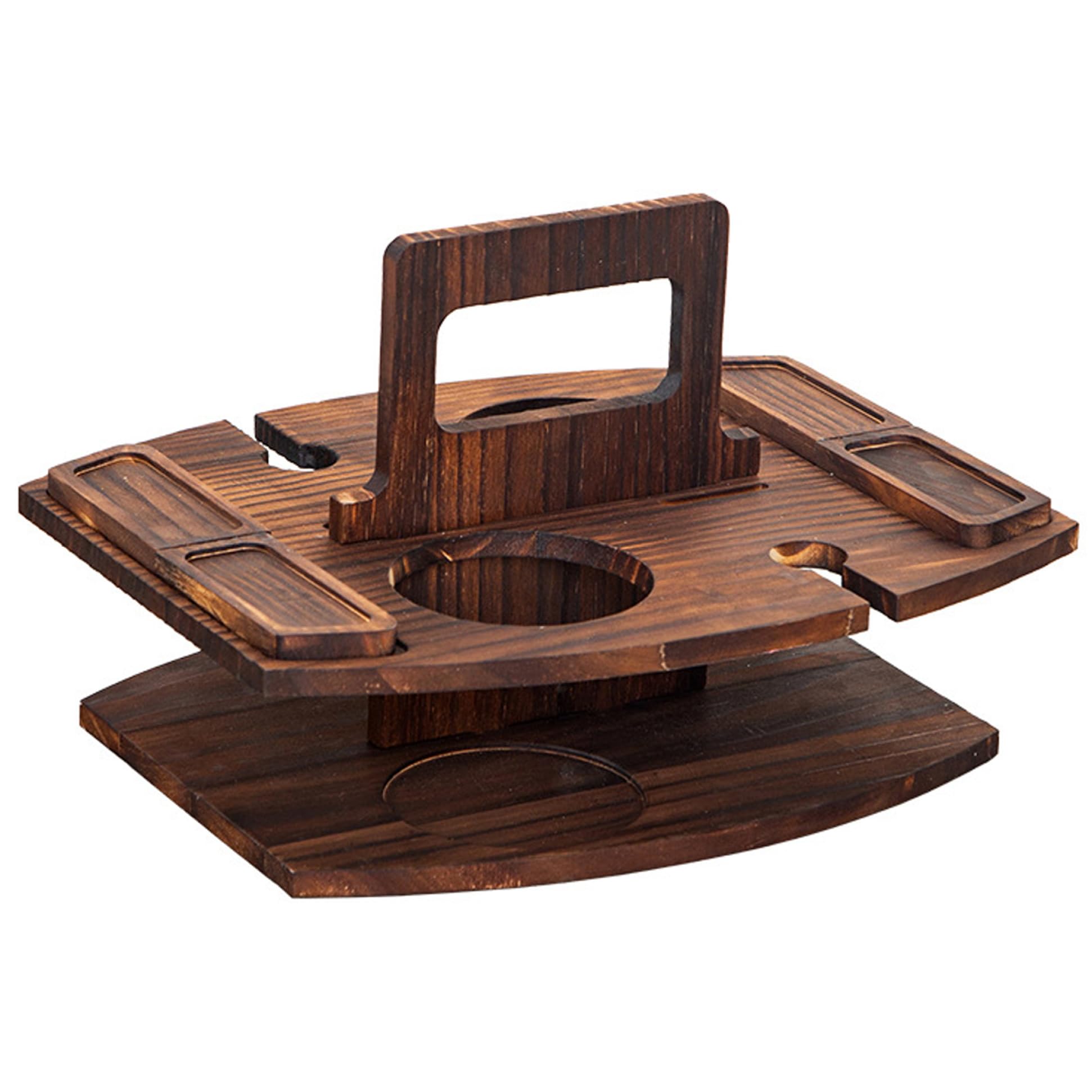 Tavolo da picnic portatile tavolo da picnic in legno tavolo da vino staccabile con 2 porta e snack, tavolo da picnic con manico per festa, picnic, campeggio, stile spiaggia 2, tavolo da picnic