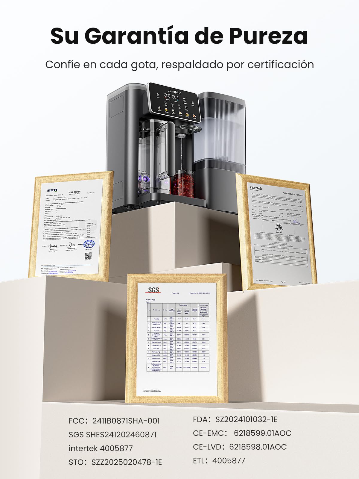 Jimmy R9 Pro Sistema de Ósmosis Inversa para Encimera, Filtro de Agua con Dispensador de Agua Caliente y Fría, 7 Etapas de Filtración UV, Calentamiento Rápido, Pantalla Inteligente TDS
