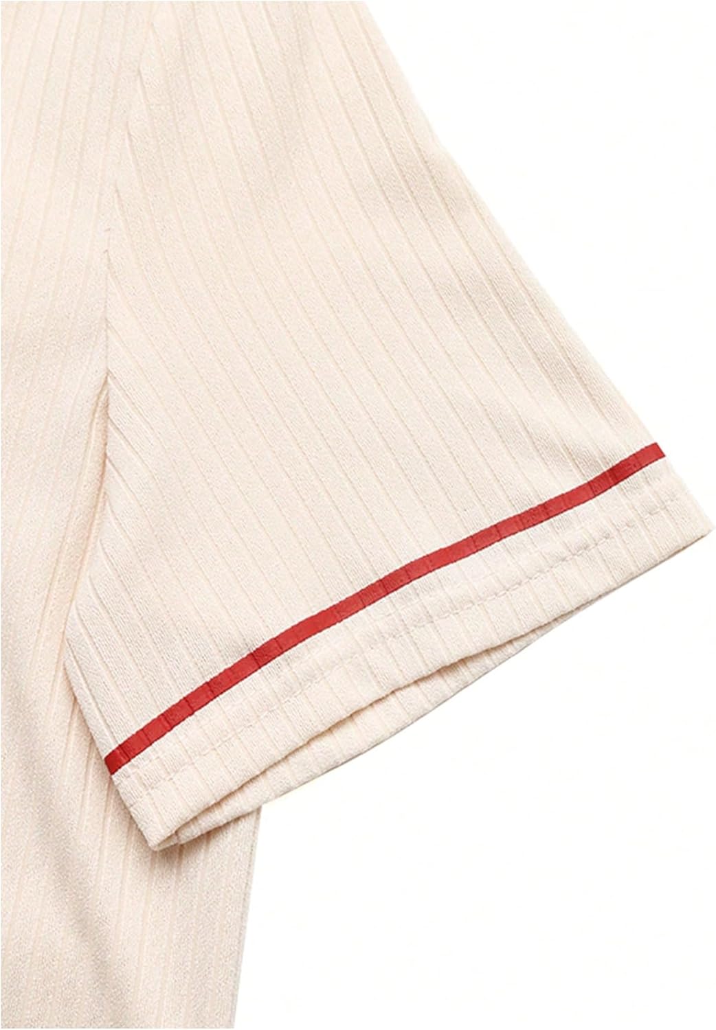 Verdusa Women's Ribbed Knit Half Button T Shirt Short Sleeve Collared Casual Tee Tops - Image 4