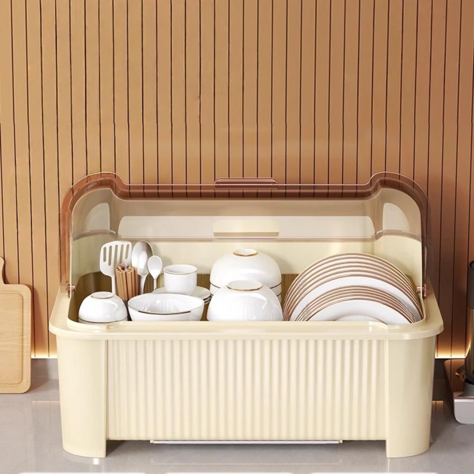 Recipiente de almacenamiento para platos de cuenco, apilable, para ahorrar espacio, plástico duradero con tapas, ideal para el hogar y la preparación de comidas