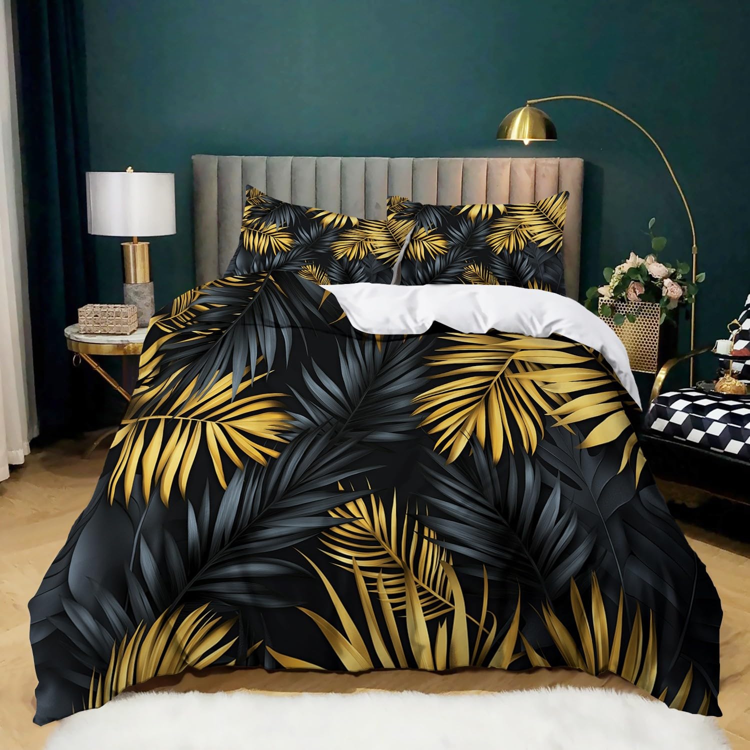 Housse de couette microfibre thermorégulatrice jungle 240x220 avec fermeture éclair pratique