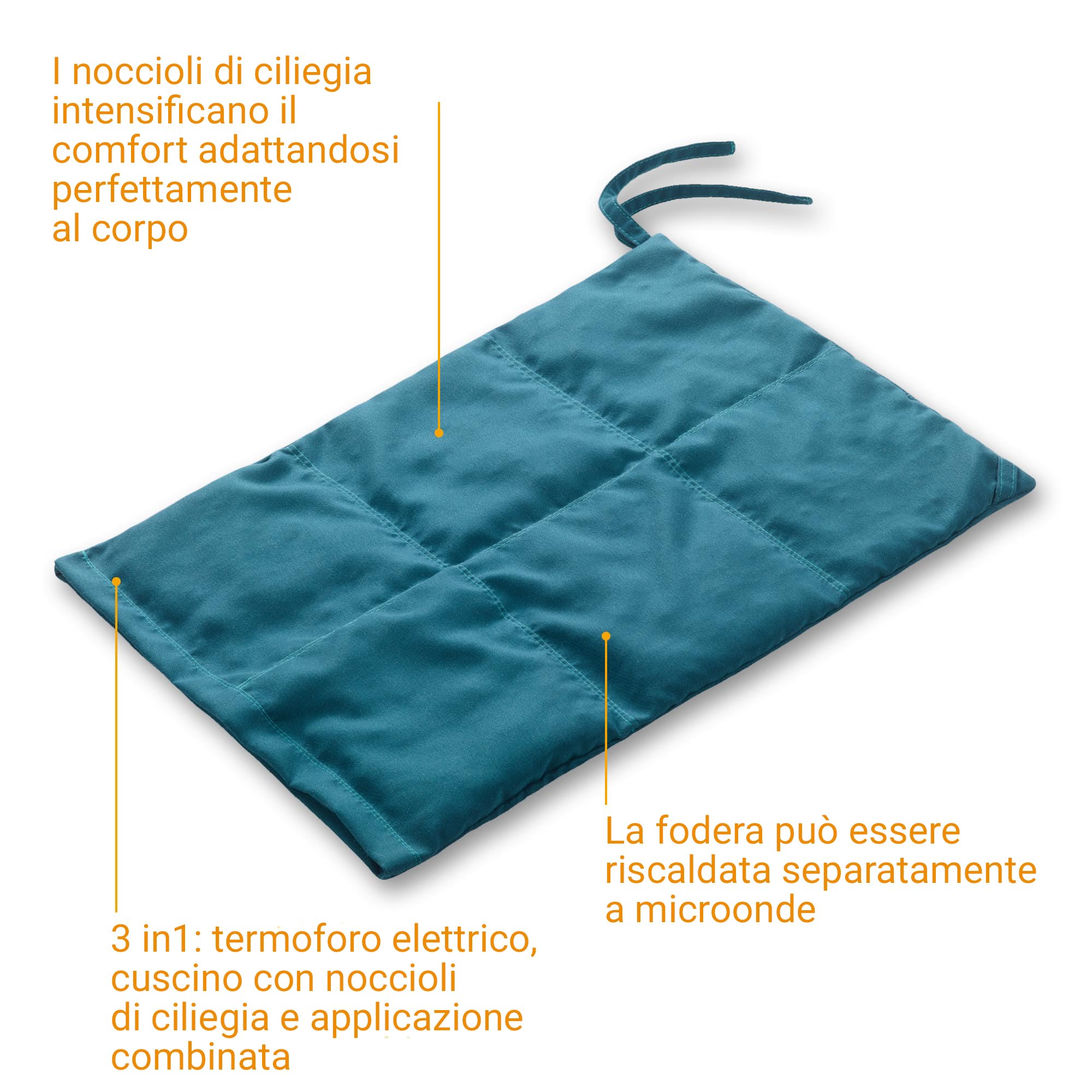 medisana HS 200 cuscino elettrico in pietra di ciliegio con 4 impostazioni di temperatura e spegnimento automatico per alleviare la tensione e il dolore, copertura in cotone 100%