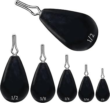 Reaction Tackle Tungsten Drop Shot Weights for Bass Fishing - Size Stamped Finesse Sinkers for Drop Shot Rig - Freshwater and Saltwater