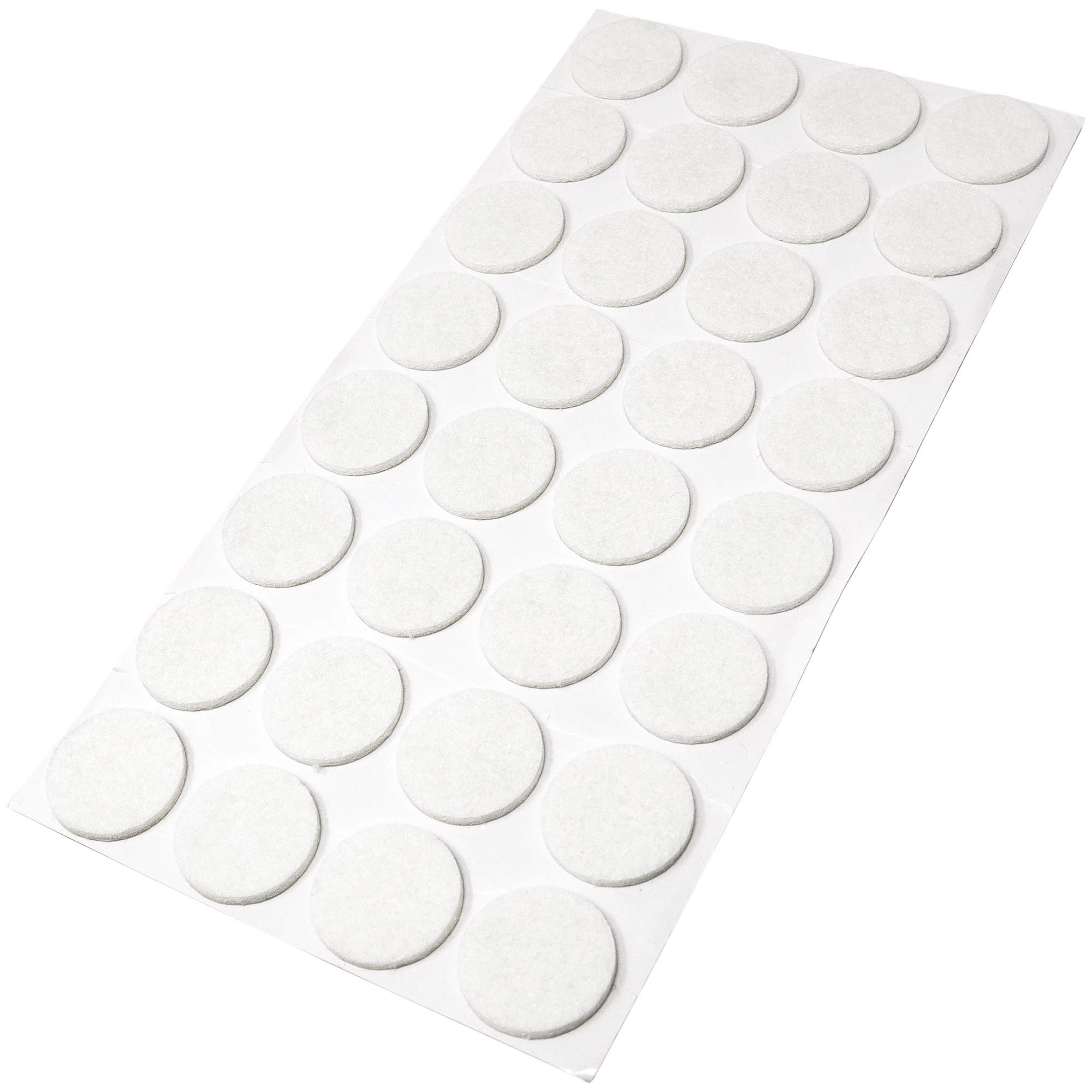 Adsamm® / 32 x Selbstklebende Filzgleiter/Weiß/ø 26 mm/Rund/Möbelgleiter aus Filz mit 3.5 mm Stärke/Möbel- und Bodengleiter