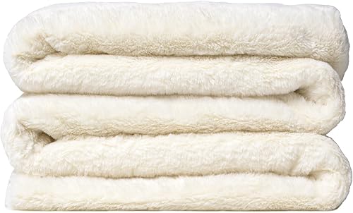 Manta de piel sintética suave y lujosa, manta reversible de piel sintética, acogedora y cómoda, manta de visón cálida y esponjosa, 51 x 63 pulgadas,
