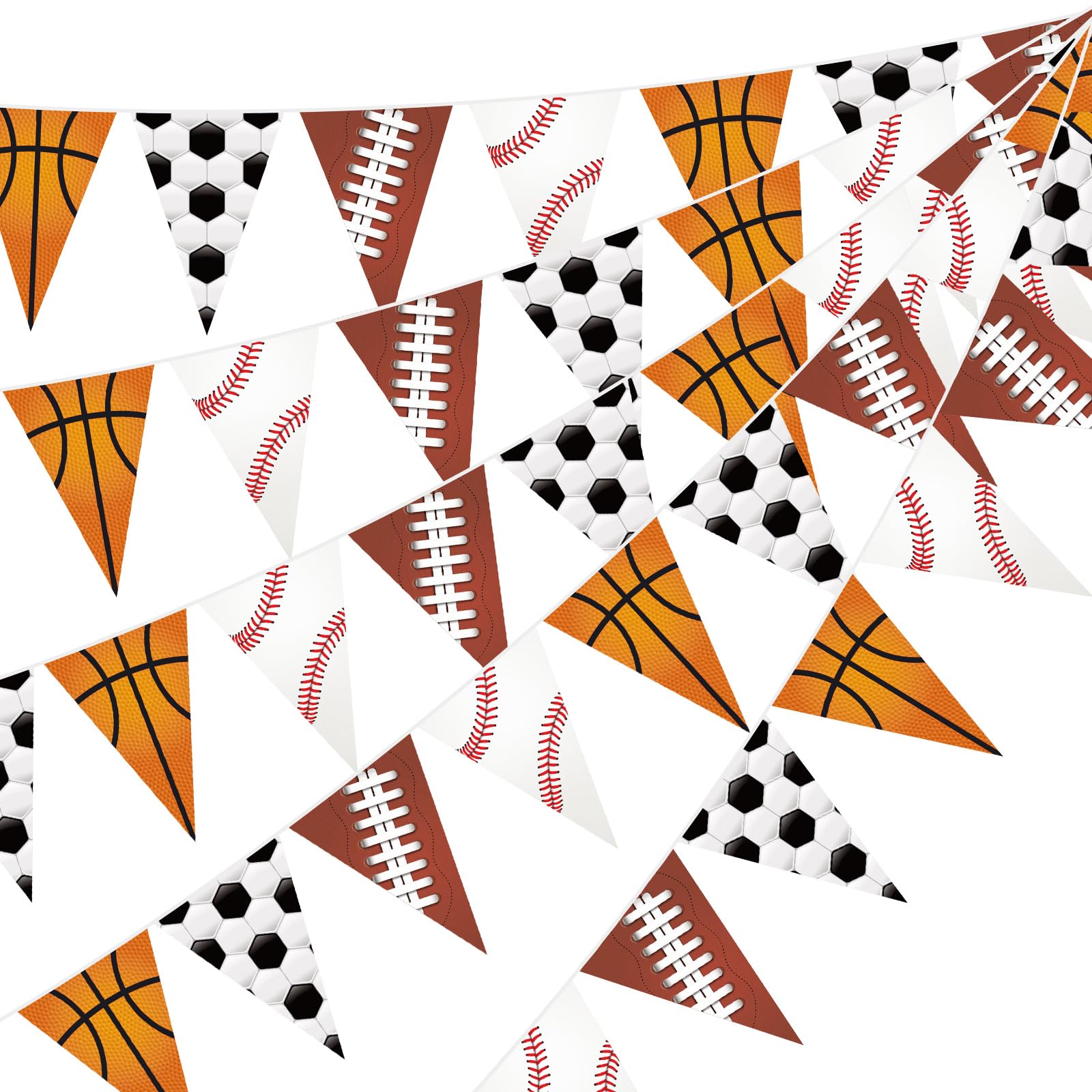 HESTYA 5 Pcs 49 Ft Sports Party Decorations Football Pennant Banner