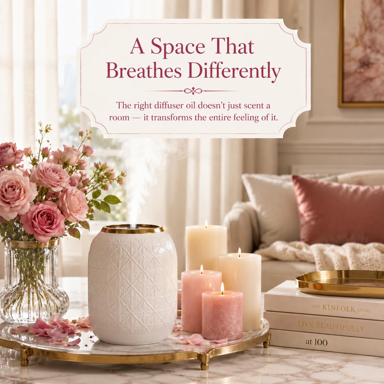 TMPE Rose Diffuser Oil with Long-lasting Aroma. Classic Floral fragrance Uplifts Mood, & Promotes Relaxation | Ideal for Aromatherapy, Diffusers & Air Purifiers - 1 L (1000 ml) 4