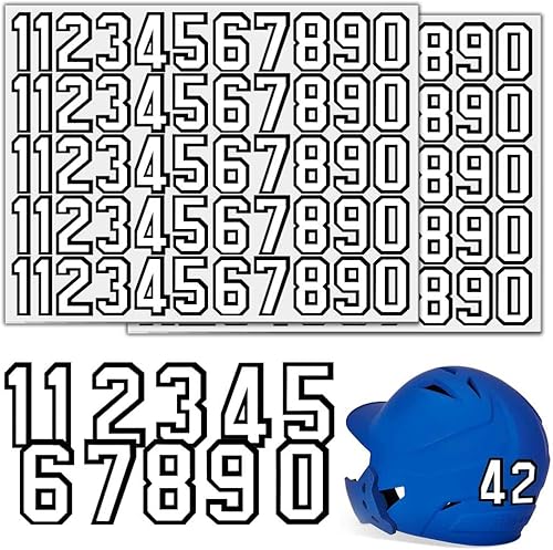 110 calcomanías autoadhesivas para casco de fútbol, números deportivos, impermeables, accesorios para béisbol, bateo, 1.5 pulgadas
