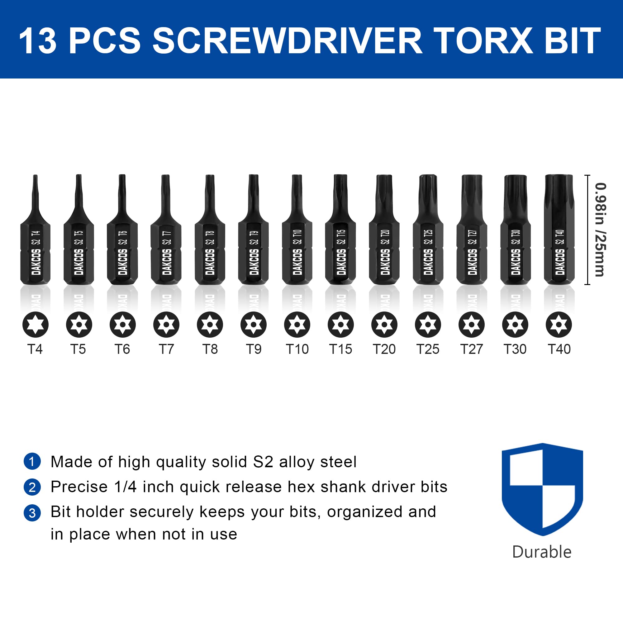 11 PCS JEU DE DOUILLES NON INVIOLABLES À EMBOUTS TORX® À PRISE DE 1/4 - OutilMag