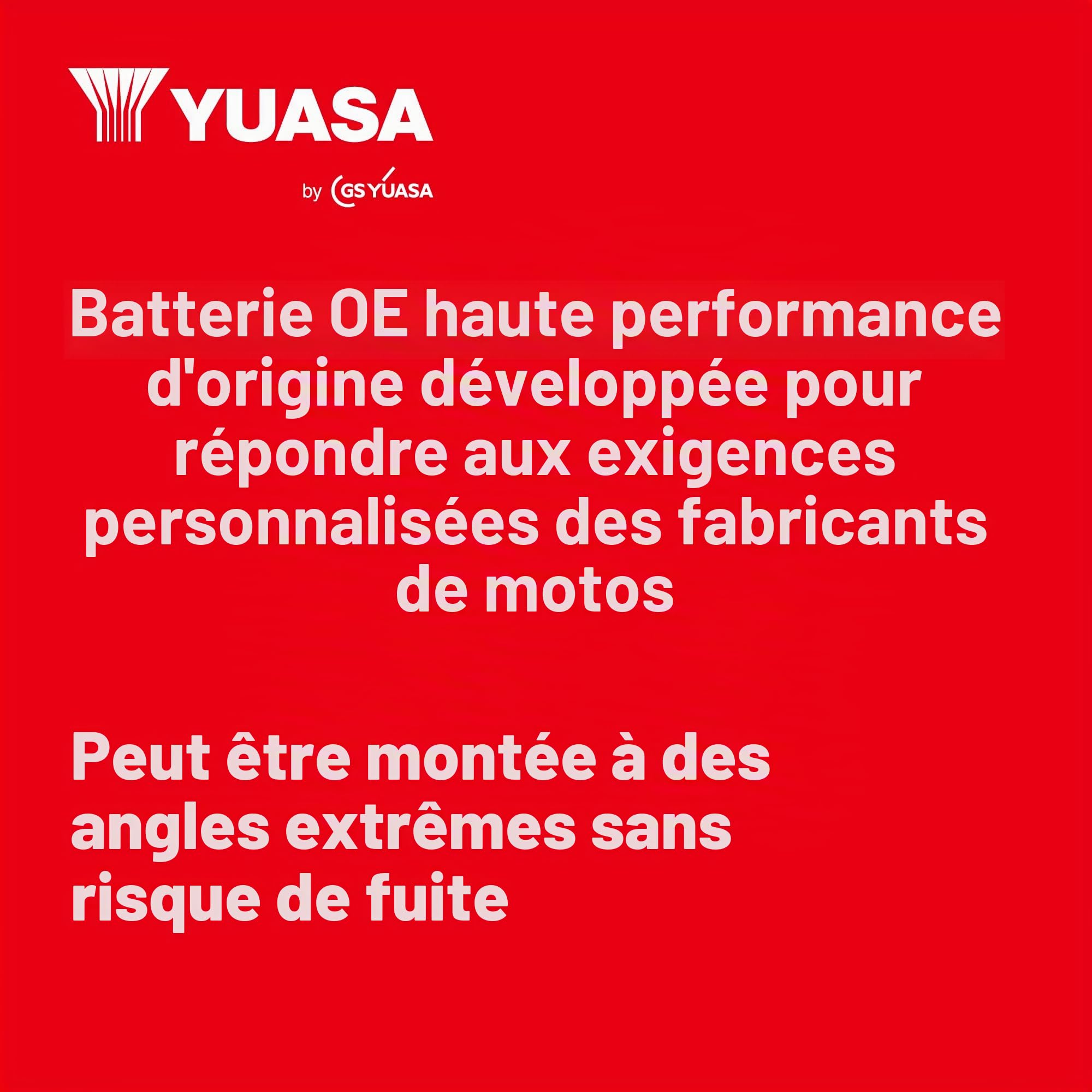 Yuasa YTZ7V Batterie moto 12 V 105 CCA AGM VRLA haute performance sans entr