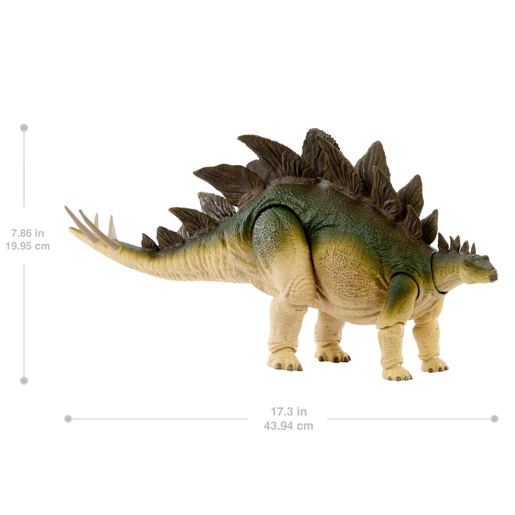 Mattel Jurassic World Hammond Collection Actionfigur, Vergessene Welt Jurassic Park Stegosaurus, extragroßes Herbivor-Dinosaurierspielzeug, JCH08, grün