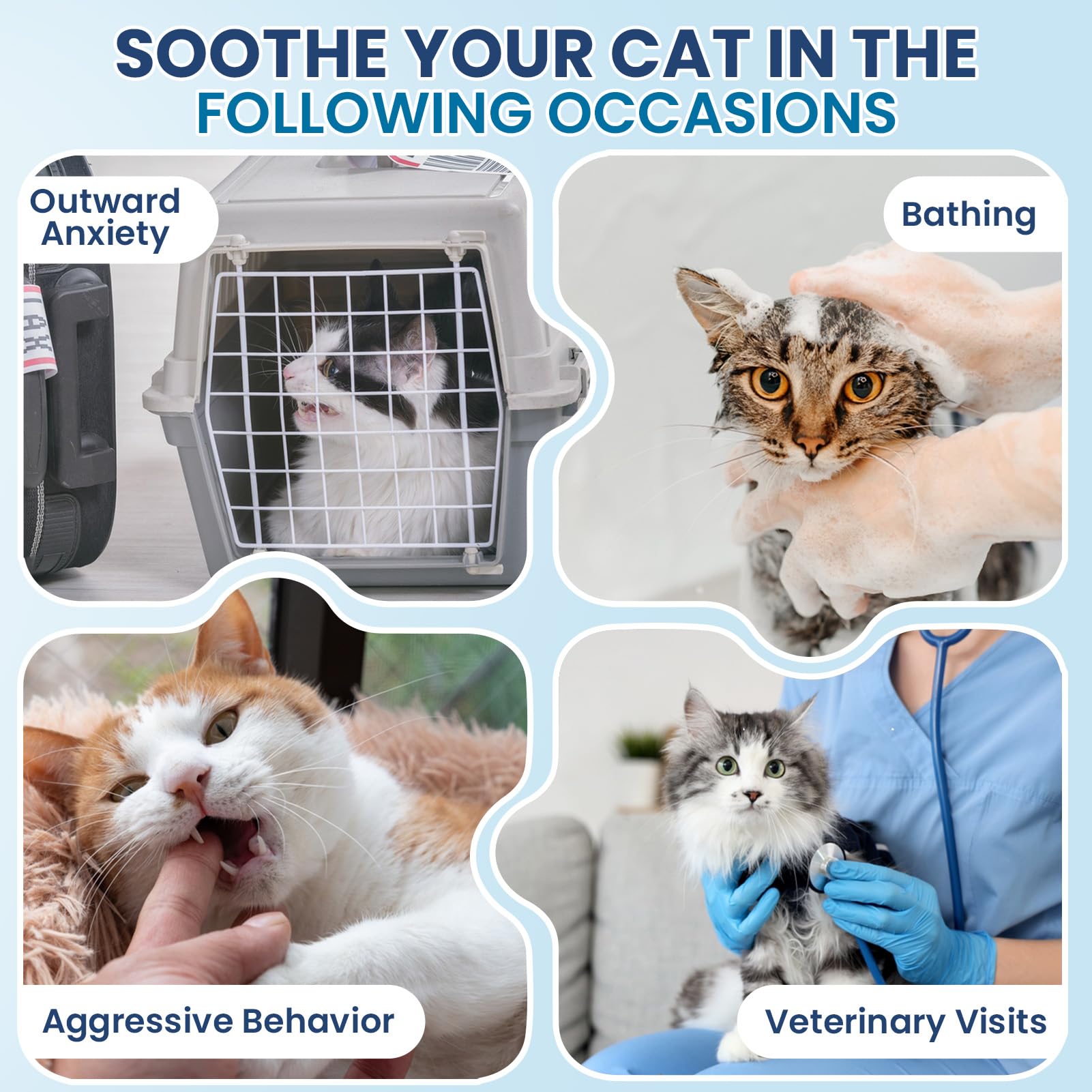 Cat Calming Treats, 200 Hemp Calm Soft Chews to Soothe Stressed Cats Anxiety Relief & Immune Support Chicken Flavored - image 4