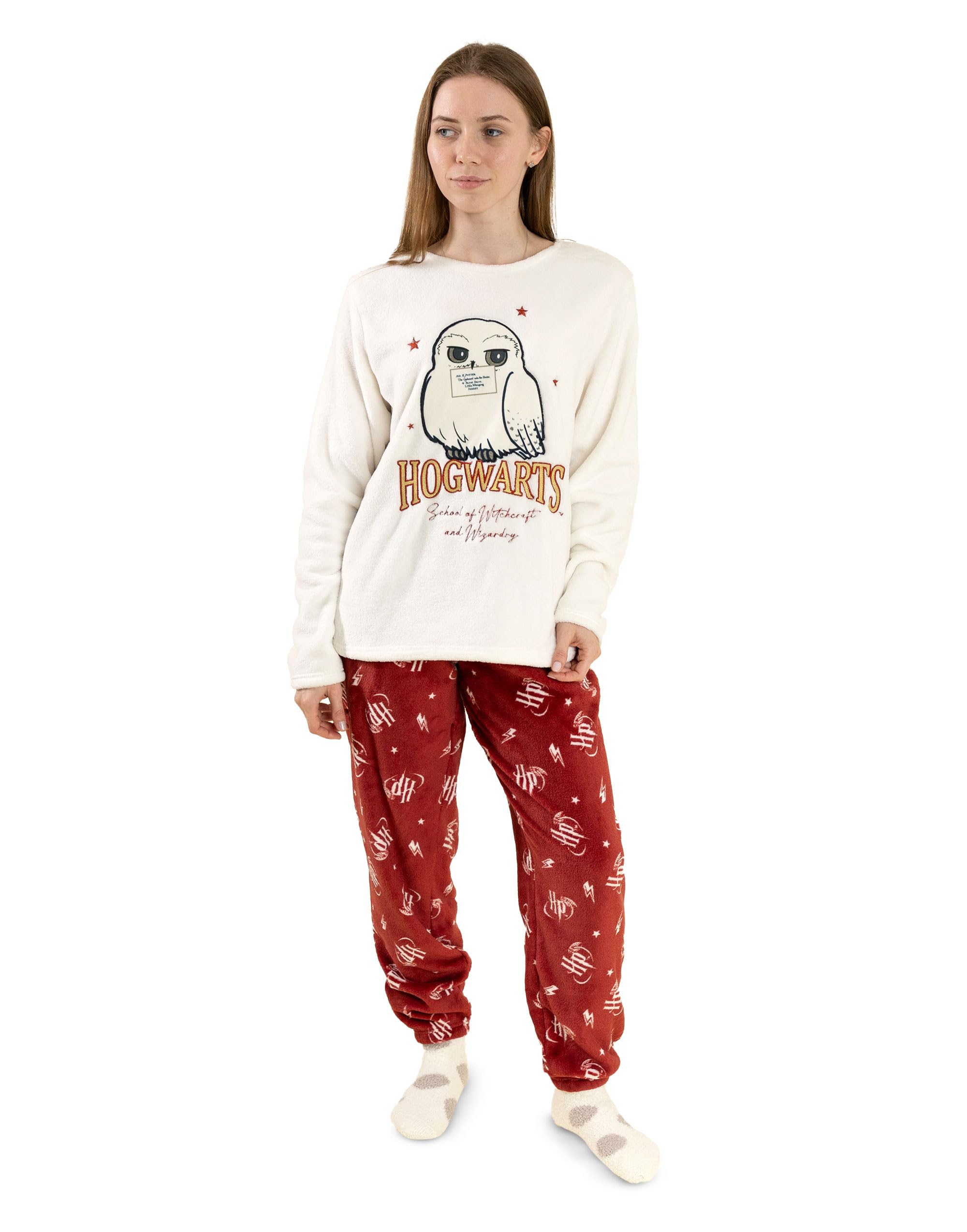 Vanilla Underground Harry Potter Womens Off-White Hedwig Long Sleeve Long Leg Pyjama Set (Xx-Large) from B&Q