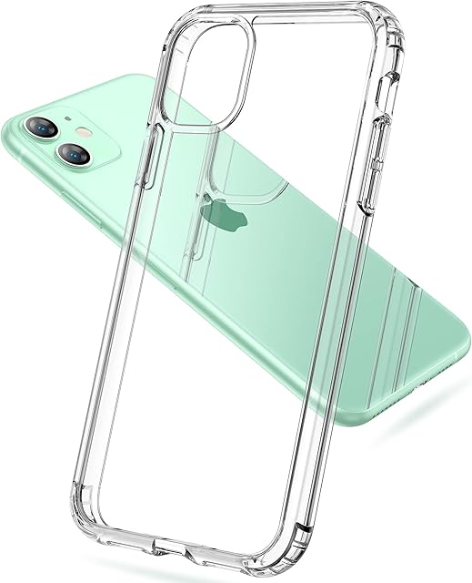 USLAI for iPhone 11 Case, Non-Yellowing Shockproof Protective Phone Cases Slim Thin Cover - Clear