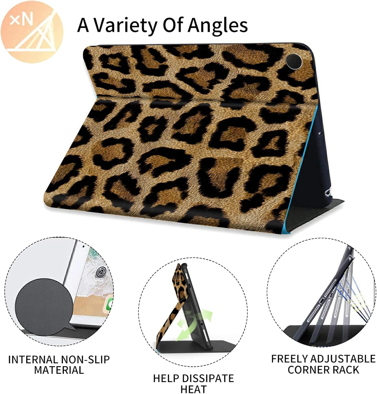 for Samsung Galaxy Tab A8 Case 10.5 inch 2022 Model SM-X200/X205/X207 Tablet Case,FUYOCWE PU Leather Smart Folio Stand Case Cover for Samsung Galaxy Tab A8 2022-Leopard Print