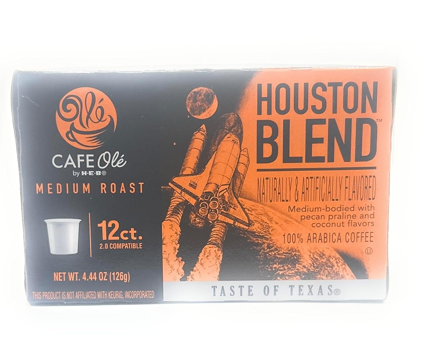 Cafe Ole HEB Single Serve Coffee Pods 12 count - 2 boxes (Houston Blend)