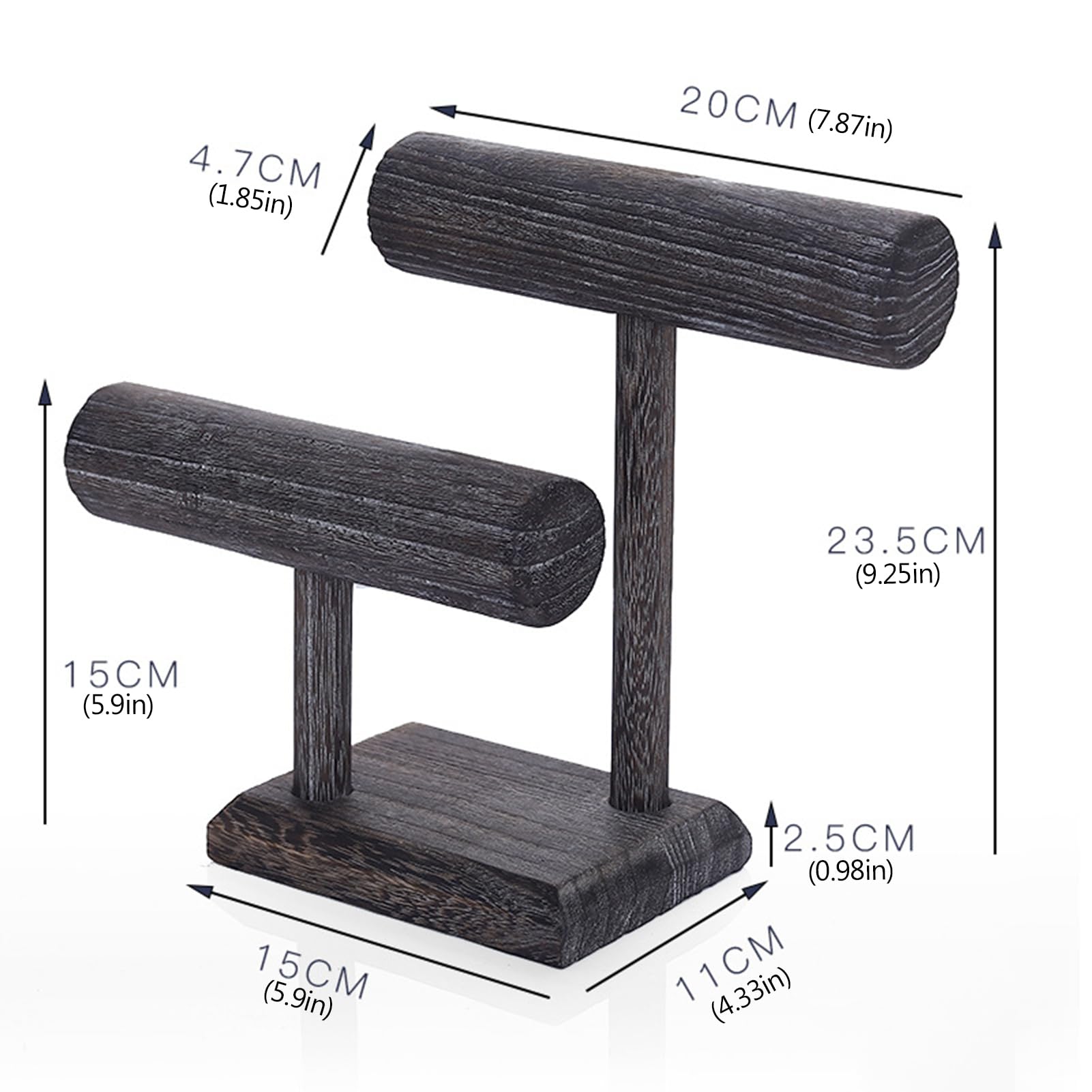 BEIJIALY 4 Pezzi Vassoio per Esposizione di Gioielli in Legno, Espositore per Braccialetti in Legno Rotondo Innovativo Vassoio per Espositore per