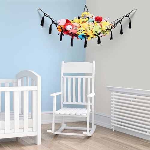 Miniatura 7 de LinXius Hamaca de animales de peluche, red para animales de peluche, hamaca de juguete jumbo para cosas de animales, juguete de peluche, para colgar