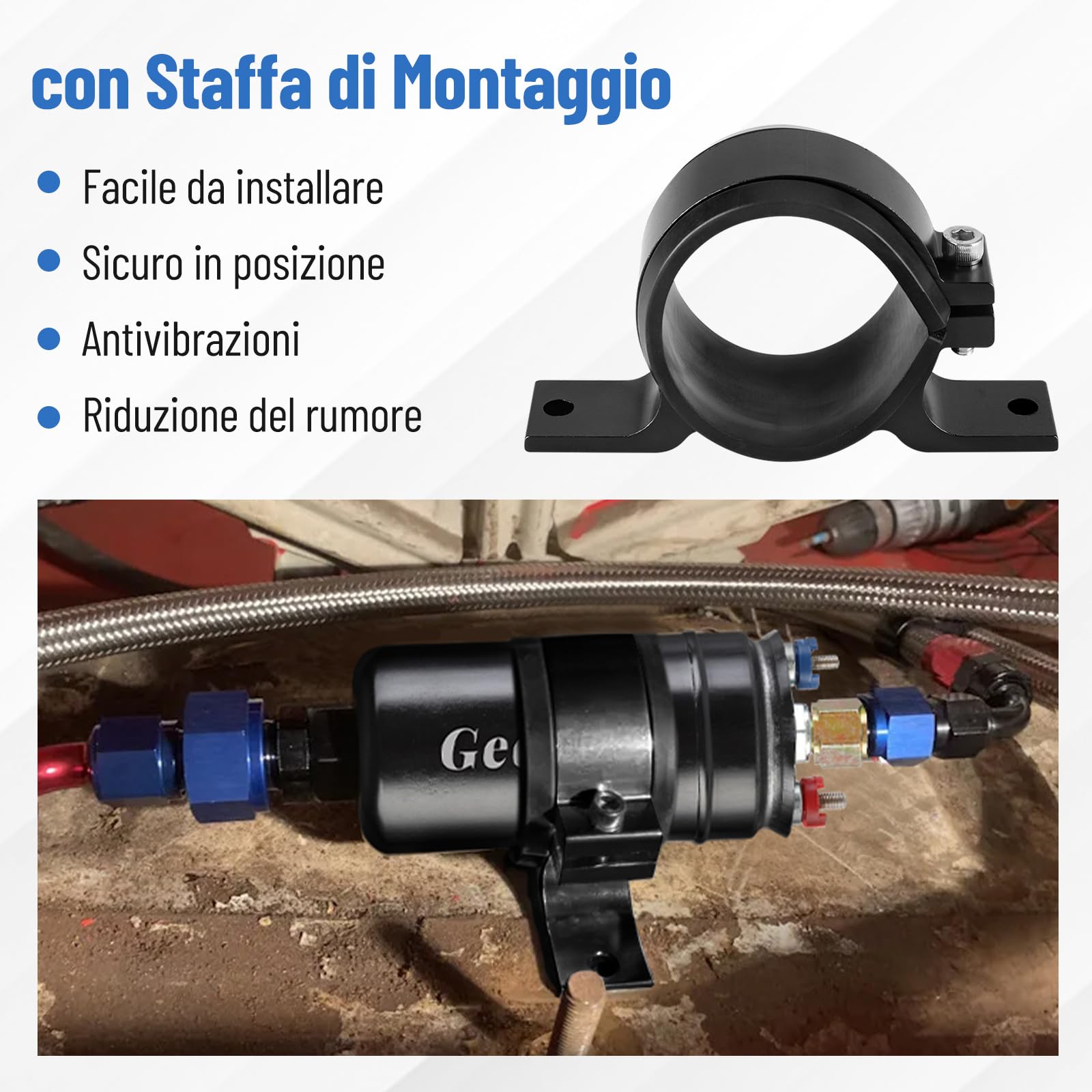 Pompa Gasolio 12V, 300L/H Universale Pompa Benzina ad Alto Flusso, 75 PSI Pompa Carburante Elettrica con Collare d'urto, Compatibile con Benzina