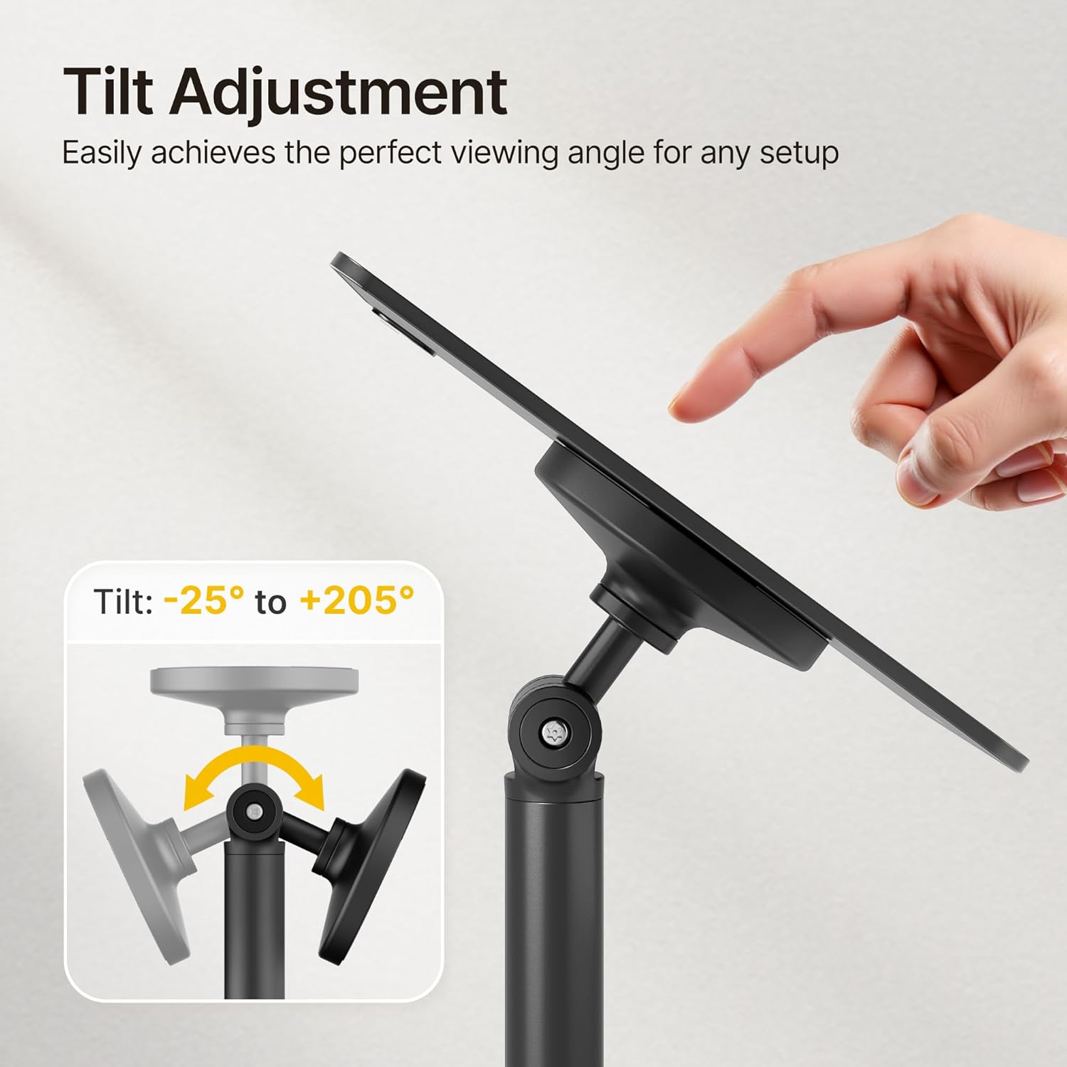 monTEK Anti-Theft Tablet Wall Mount, Universal Tablet Kiosk with Security Lock Fit 7”-15” Screen Size, Compatible with Ipad Series and Samsung Tab, Frameless Design, Black