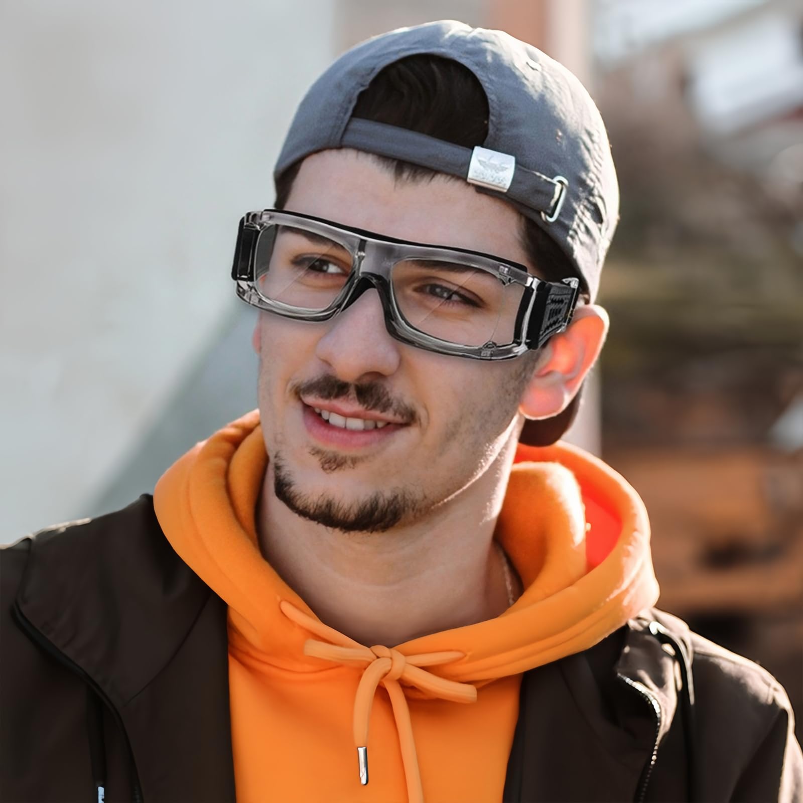Optische Sportbrille mit Sehstärke,Perfekt sitzende Schutzbrille, Dioptrien: -1,5 bis -8,0, Anti-Beschlag-UV-Schutz，geeignet für Brillenträger，Basketball Laufen Radfahren