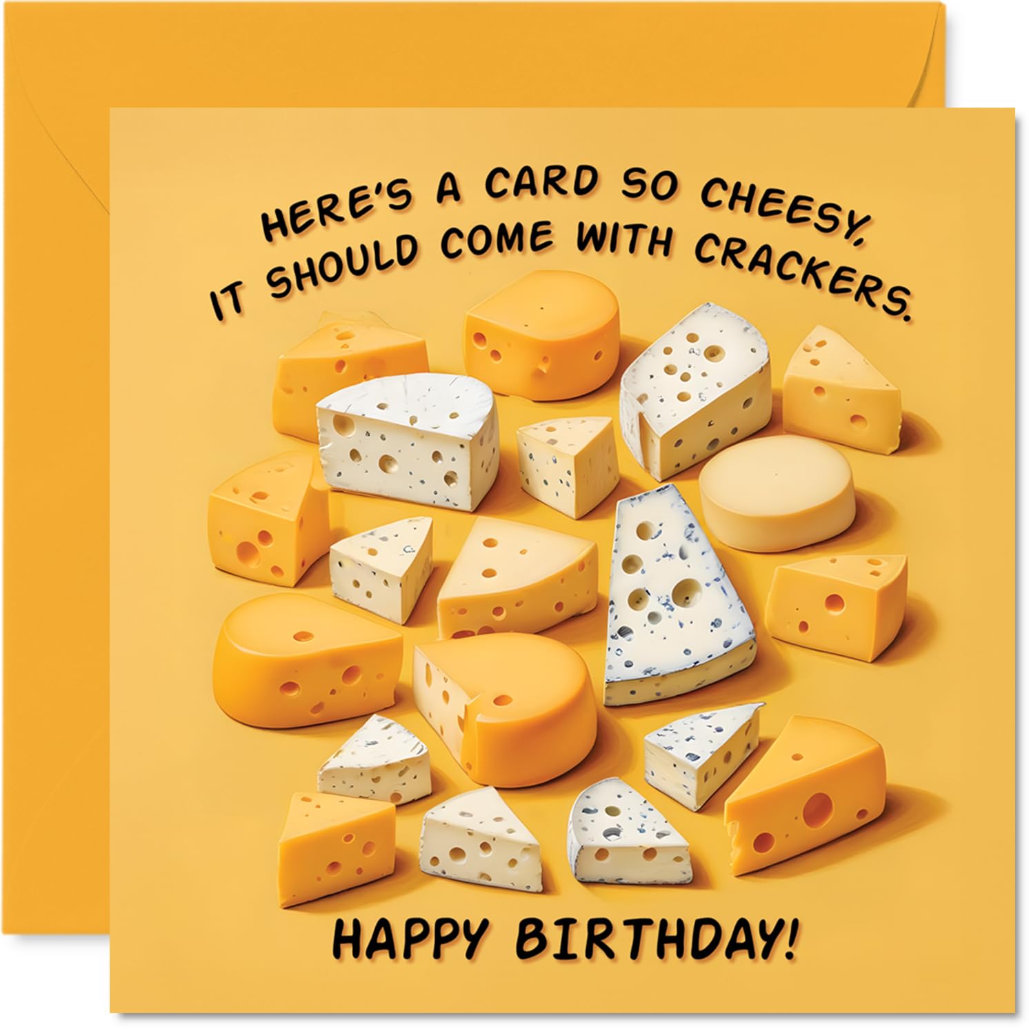 Funny Cheesy Birthday Card for Men Women - So Cheesy - Happy Birthday Card for Grandma Cousin Brother Nanny, 145mm Bday Greeting Cards