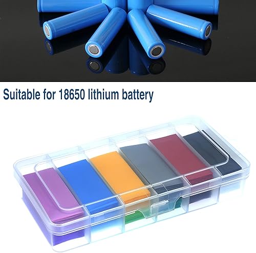 Miniatura 6 de OCR 300 unidades de tubos termorretráctiles planos de PVC para 1 batería 18650 (1.161 in x 12 colores)