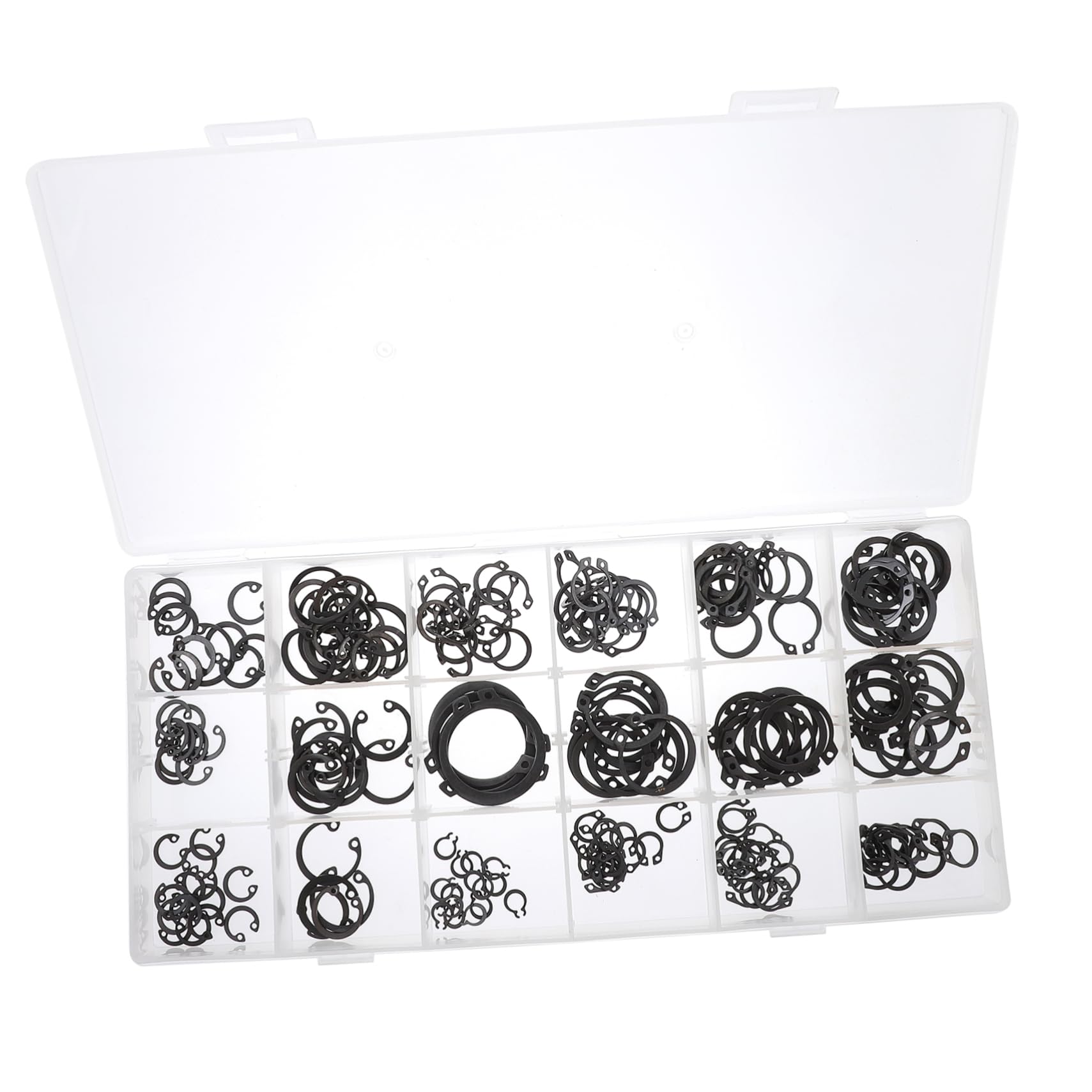 Unomor 1 Set Retaining Ring External Clip Snap Fasteners Retaining Clamp External C-clip Retaining Clip C-clip Shaft Ring Carbon Steel Black