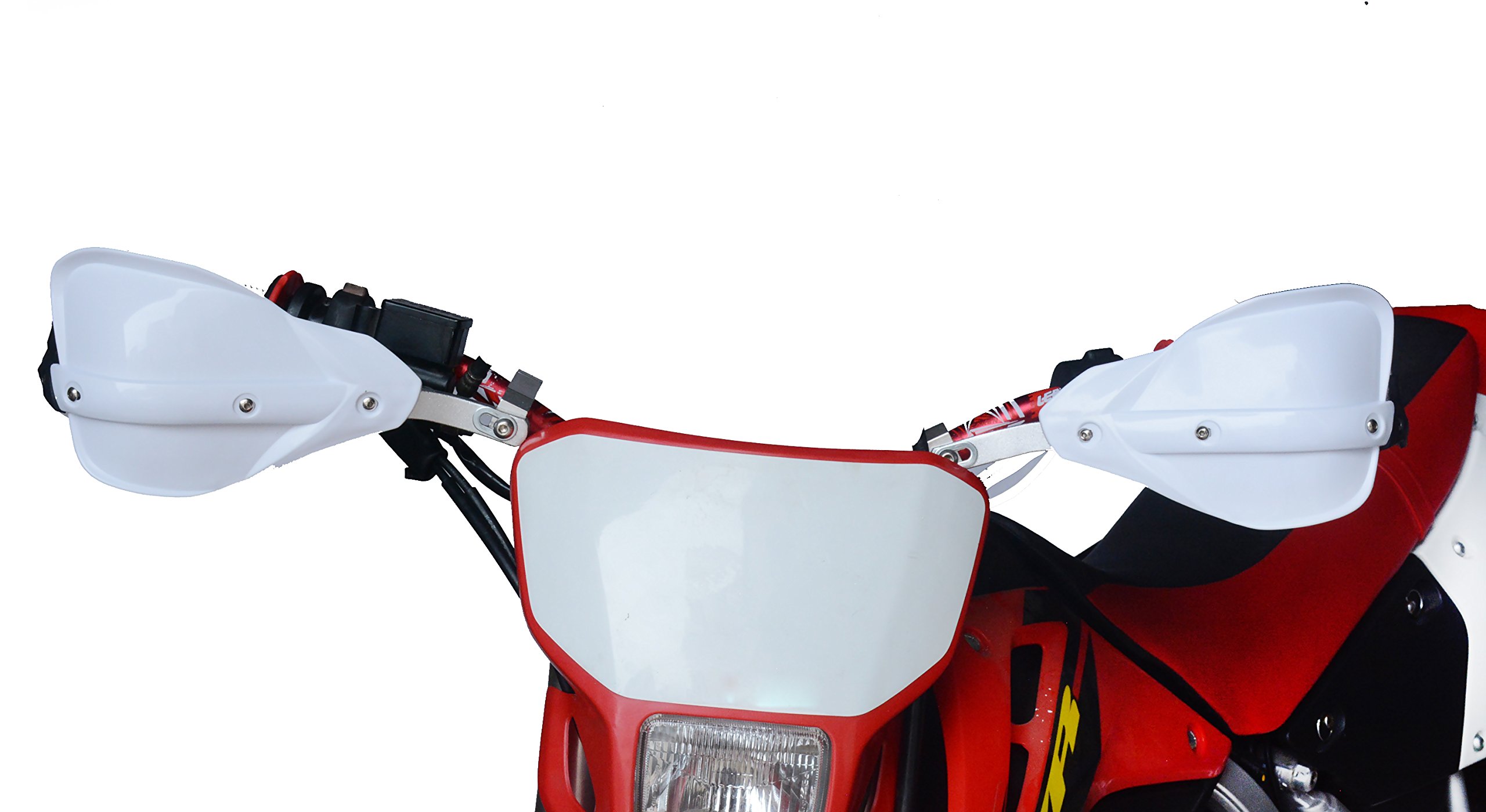 Protège-mains universels pour moto tout-terrain de 22 mm et 28 mm pour KLR650 DR650 DRZ400SM TW200 XT250 XR650L SX50 SX85 XCW-F250 Dirt Pit Bike ATV Motocross Blanc