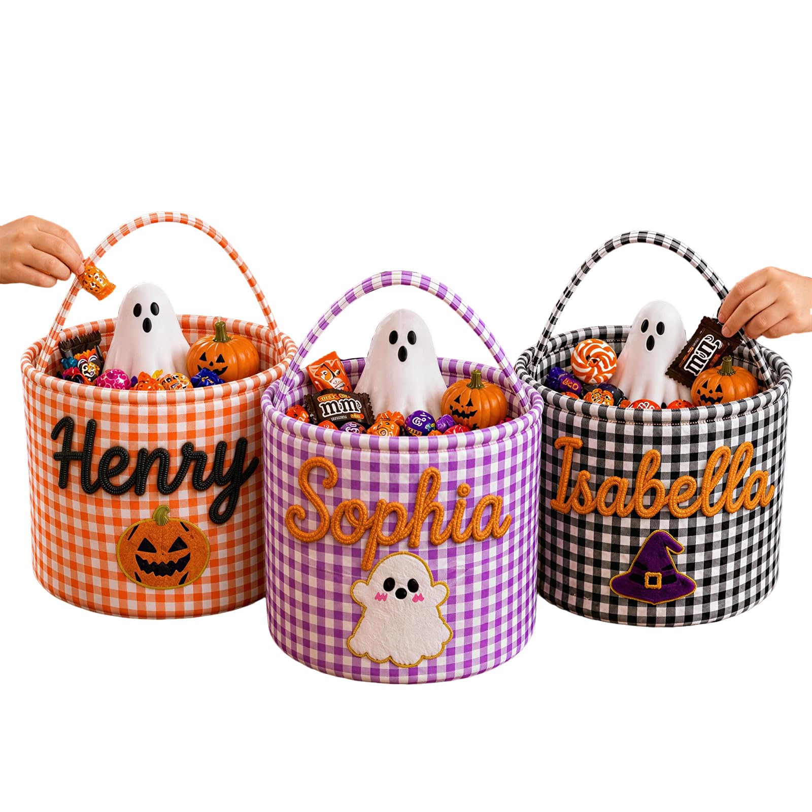 Personalised Halloween Boo Basket,Custom Trick Or Treat Bag for Kids Gifts