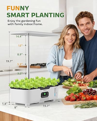 Miniatura 7 de Kit de sistema de cultivo hidropónico Misting de 15 cápsulas para jardín de hierbas inteligente para interiores con panel táctil LCD de 6 L, tanque