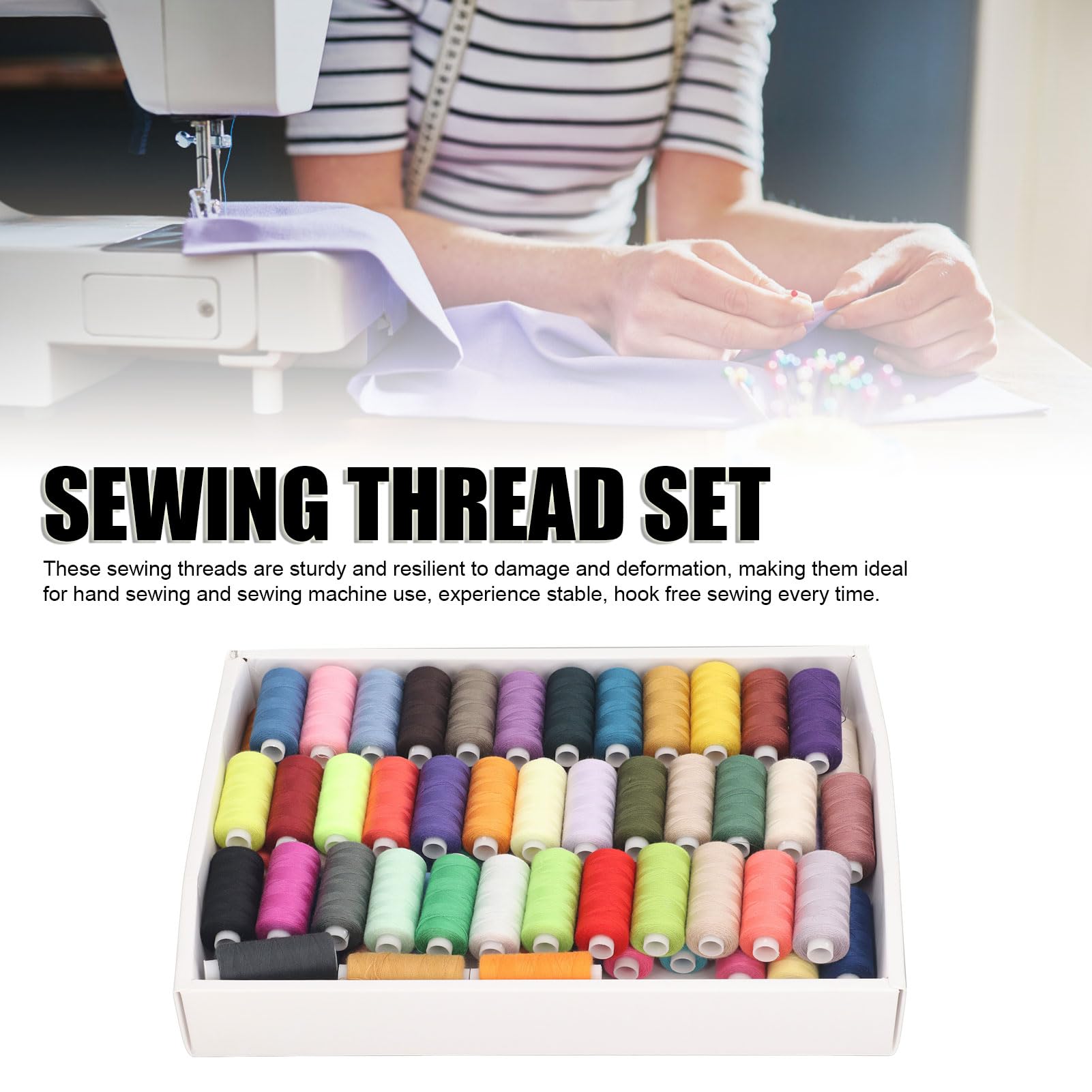 Set di Fili da Cucito Premium da 400 Iarde, 80 Colori, Fili in Poliestere per Cucito a Mano e Quilting Fai da Te