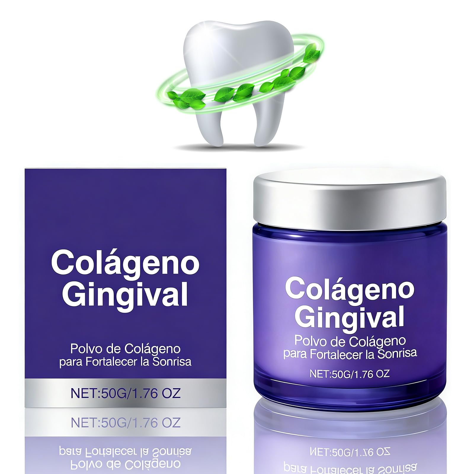 Colágeno Tooth en Polvo, Pasta Dental en Polvo con Colágeno e Hidroxiapatita, 50G, Cuidado de Encías, Protección del Esmalte y Limpieza Suave Diaria, Frescura y Limpieza Natural (2PC) — view 10