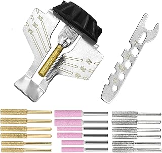 Yuentoen 20 PCS Chainsaw Sharpening Attachment Kit with Angle Guide and Diamond Burr Grinding Stone Files Blade Teeth Sharpener Set, Drill Power Tool Accessories (Black)