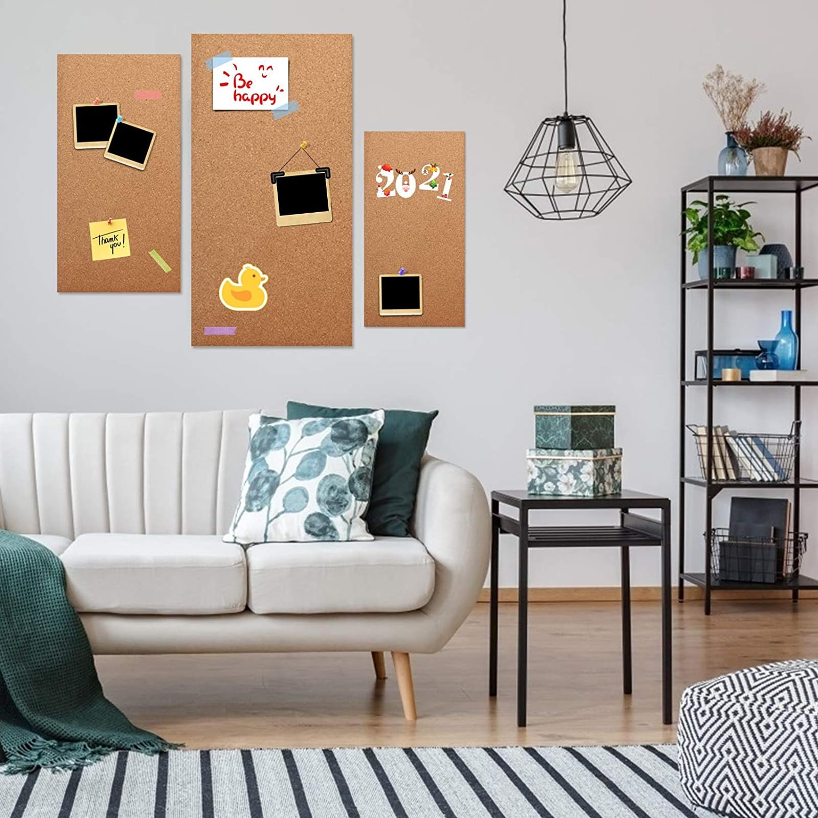 6 azulejos de corcho autoadhesivos, hojas de corcho de 12 mm de grosor con