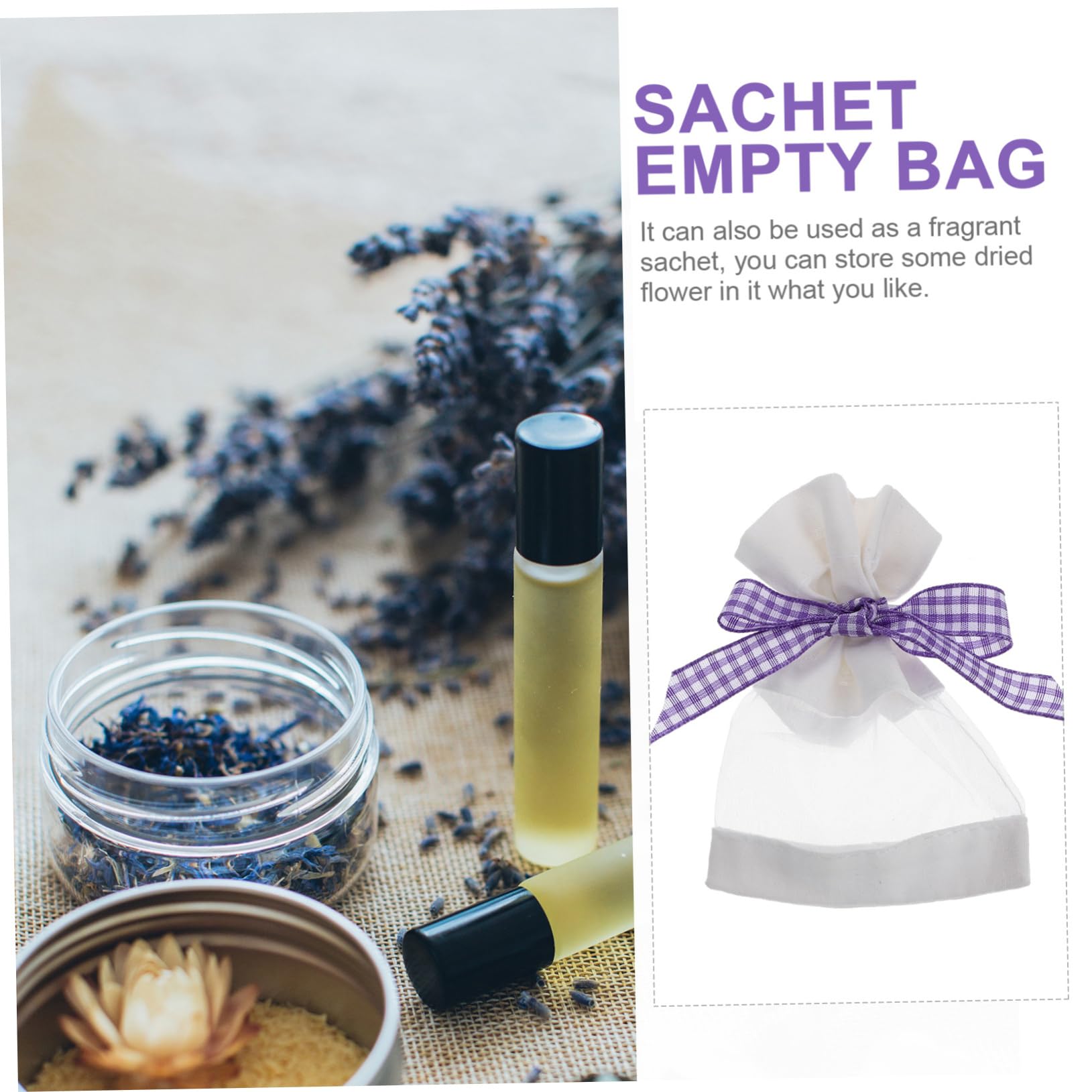 Lot De 50 Sachets à Cordon En Maille De Coton - 15x7.2 Cm, Violet Foncé/clair | Pour Lavande, épices, Bijoux, Cadeaux