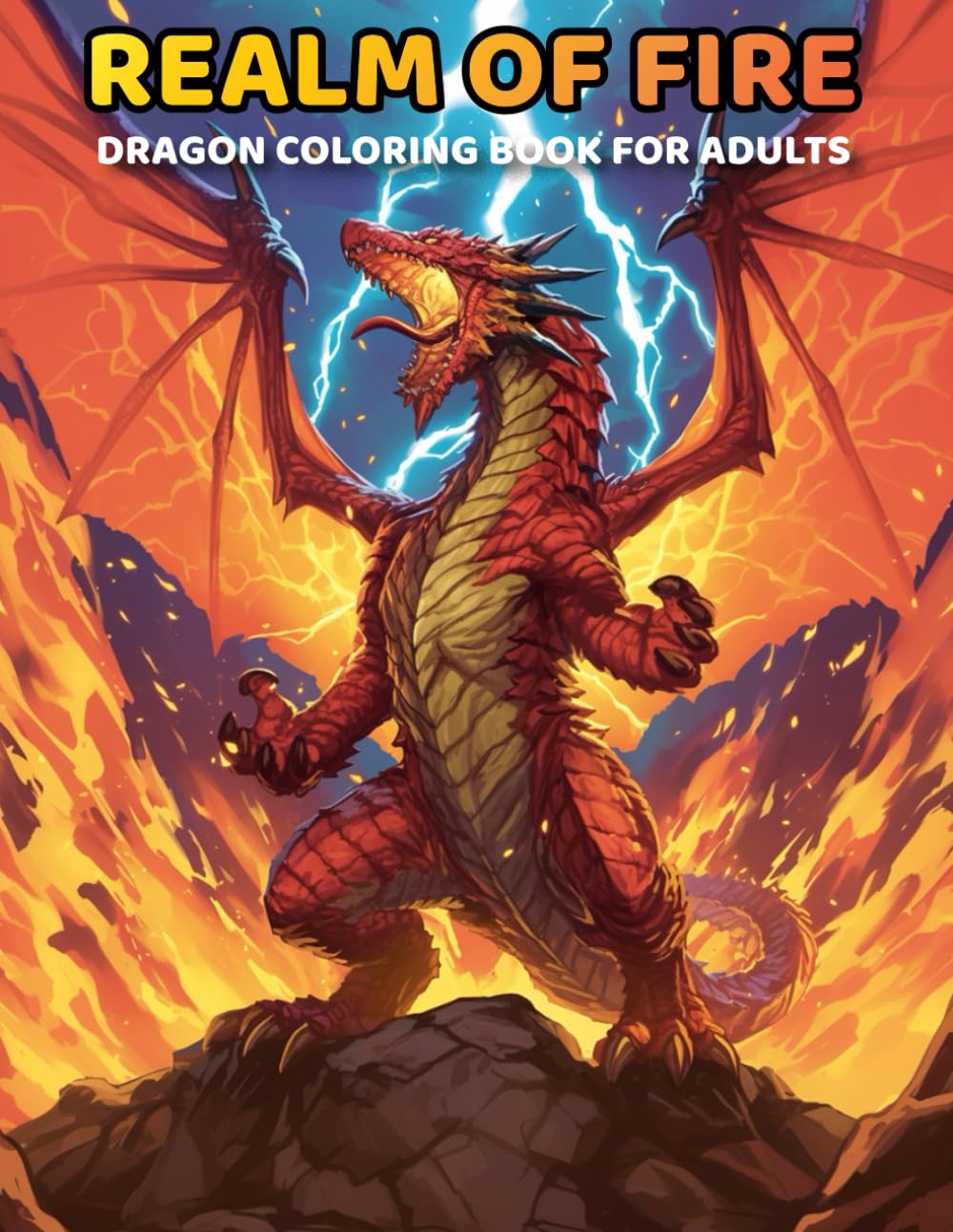 Realm Of Fire: Dragon Coloring Book for Adults