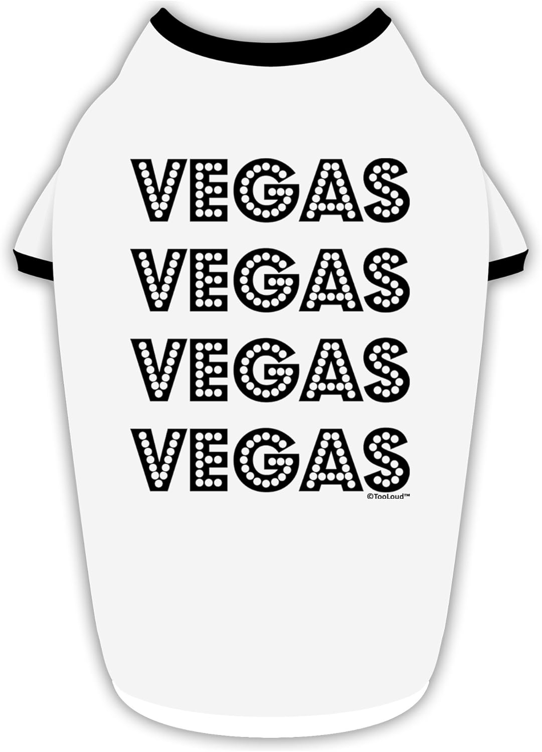 TOOLOUD Vegas - Vegas Style Show Lights Cotton Dog Shirt White with Black Small