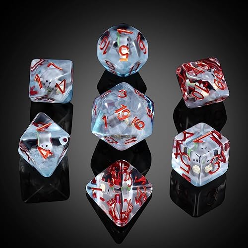 Miniatura 5 de Juego de dados DND de anime, dados de resina con núcleo de animal para Dungeon and Dragons D&D RPG MTG Pathfinder (animal anime)
