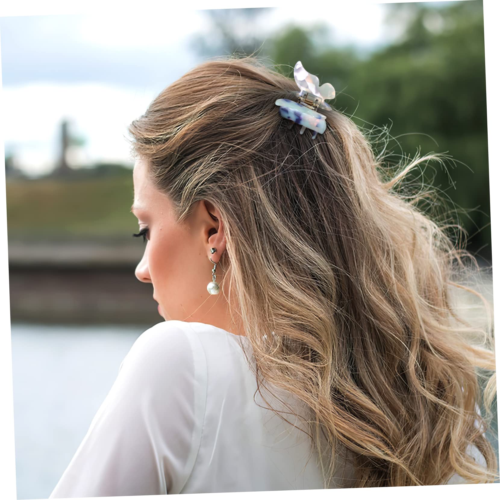 Schmetterlings Haarspange für Damen und Mädchen, 6 Stück Acetat