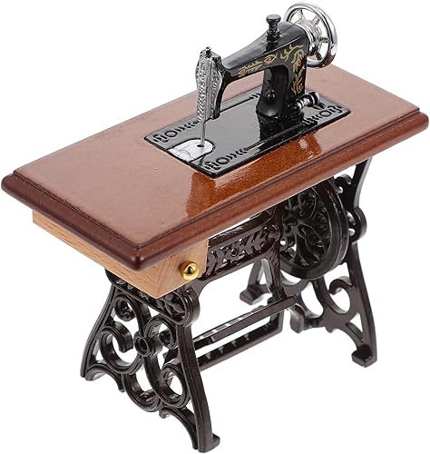Alipis Mini máquina de coser modelo de costura en miniatura juguete a medida escala 1:12 accesorios de muebles juguetes de simulación Accesorios de