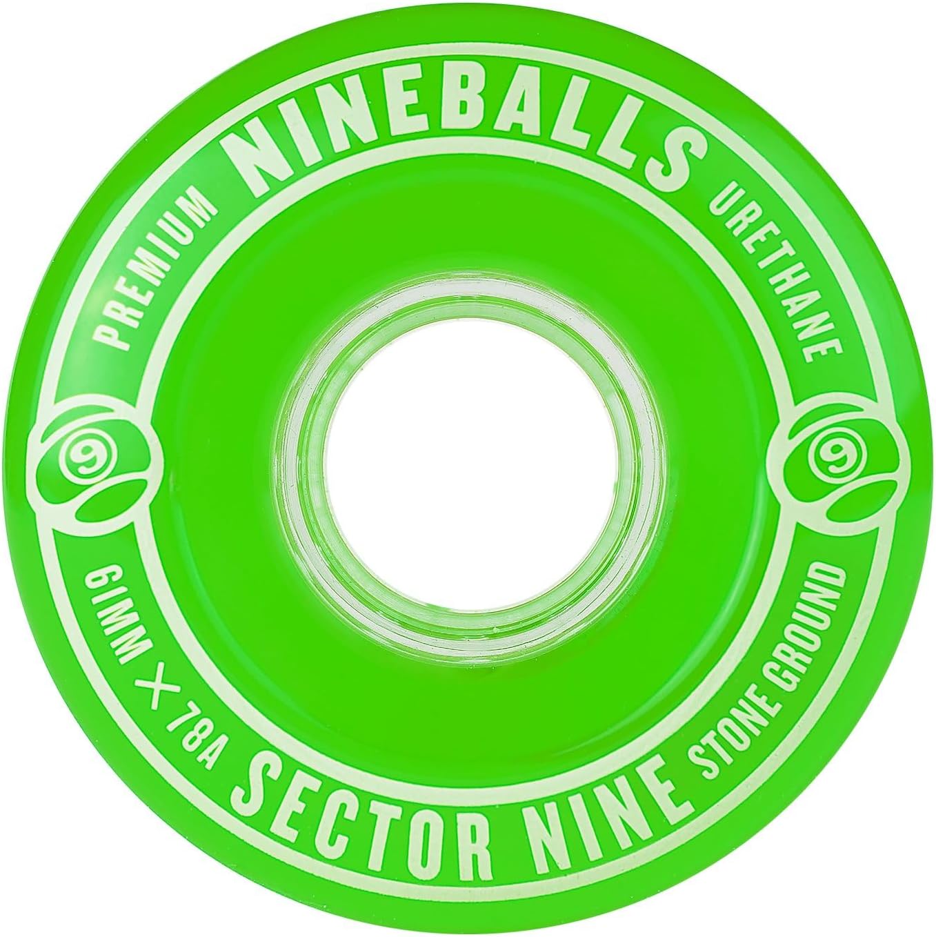 Sector 9 61mm 78a Nineball Wheel Set Green - Factory Direct